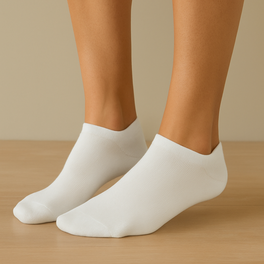 BUTT-Y Low-Cut Socks – White (Pack of 3 Pairs) | No-Show Cotton Blend | Free Size (UK 6–11)