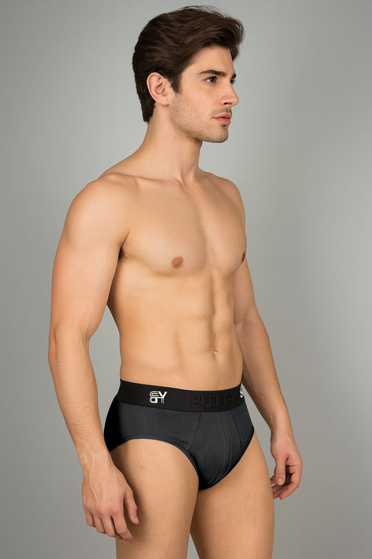 BUTT-Y® Men’s Premium Cotton Comfort Brief – Black