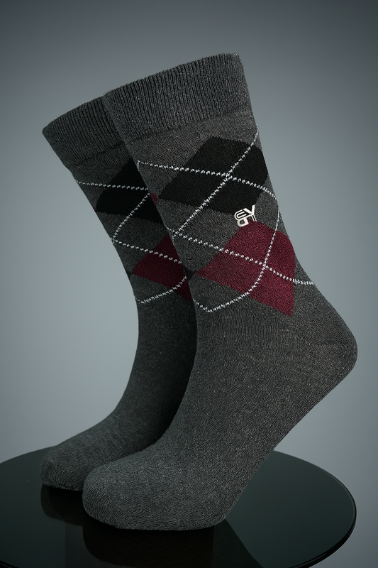 Pack of 3 Premium Argyle Long Socks for Men – Assorted 4 Colors