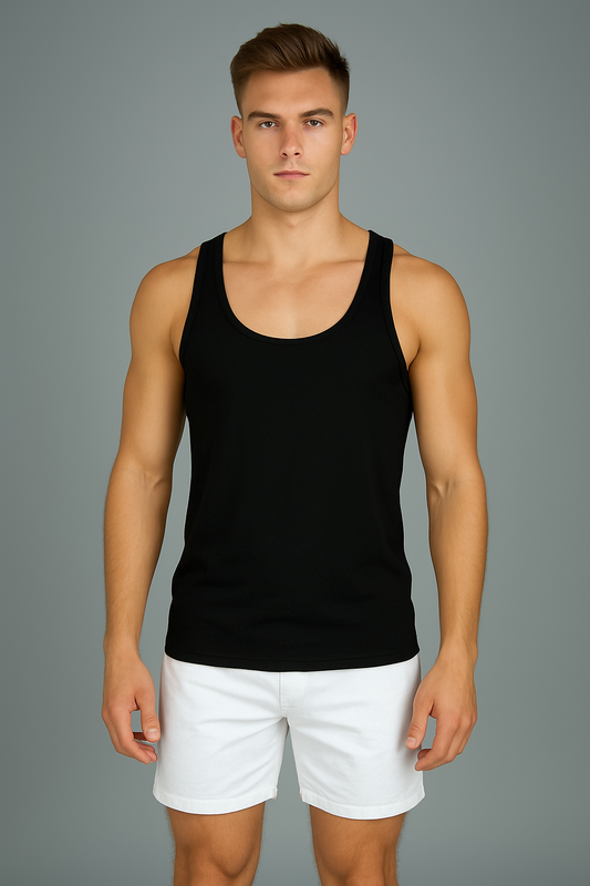 BUTT-Y® Decent Classic Men's Black Vest – Super Combed Cotton