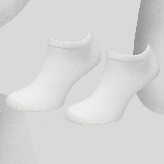 BUTT-Y Low-Cut Socks – White (Pack of 3 Pairs) | No-Show Cotton Blend | Free Size (UK 6–11)