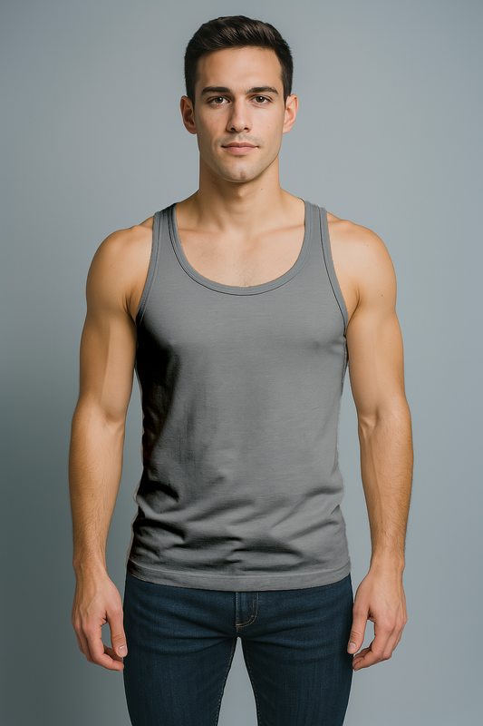 BUTT-Y® Decent Classic Men's Grey Vest – Super Combed Cotton