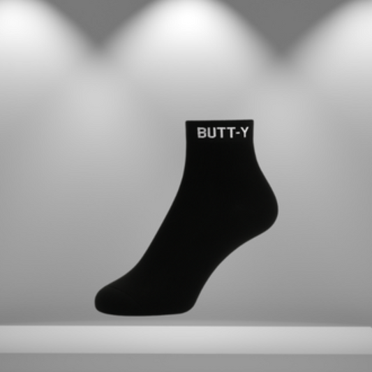 BUTT-Y Black Ankle Socks – Pack of 3 Pairs | Soft Cotton Blend | Free Size (UK 6–11)