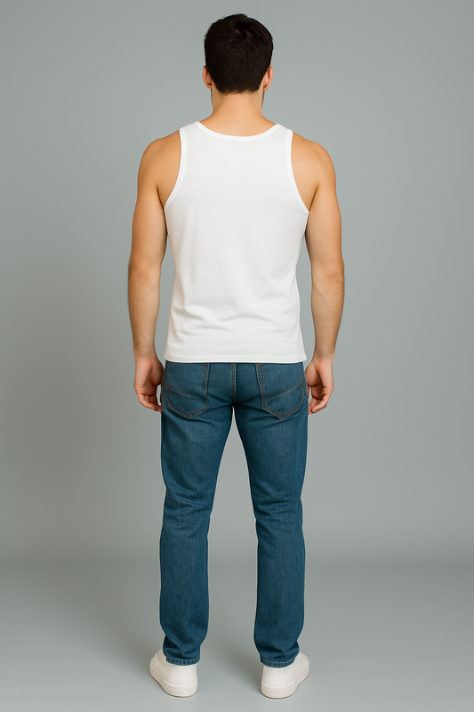 BUTT-Y® Men's White Cotton Vest – Ultra Soft & Sleek Fit
