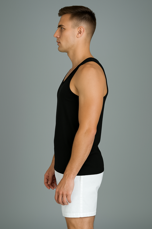 BUTT-Y® Decent Classic Men's Black Vest – Super Combed Cotton