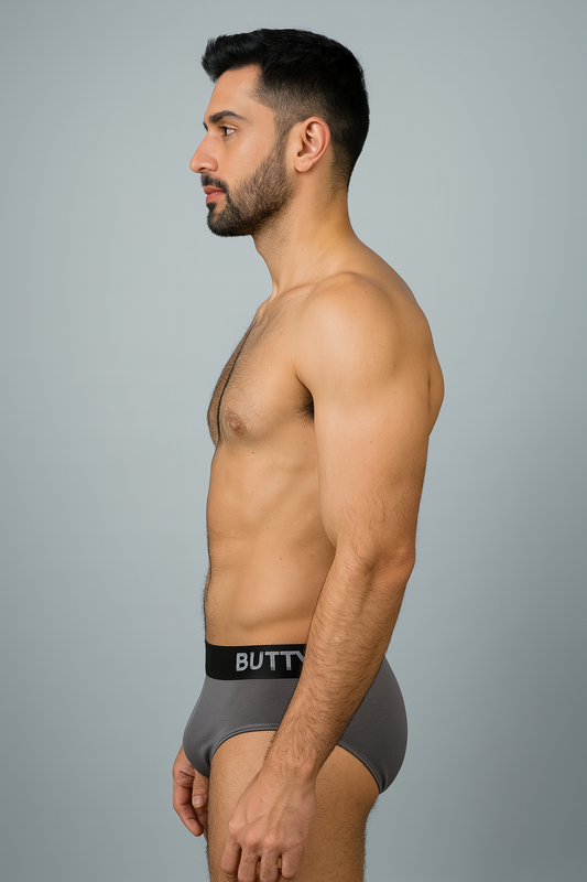 BUTT-Y® Men’s Premium Cotton Comfort Brief – Grey