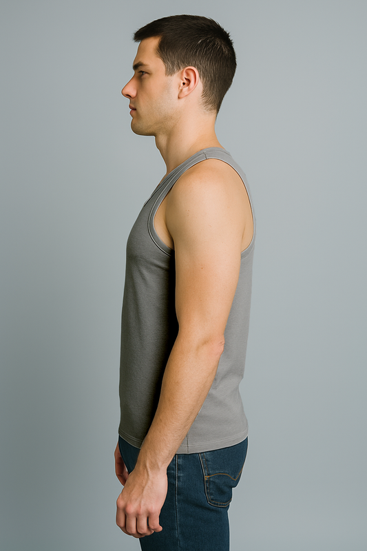 BUTT-Y® Decent Classic Men's Grey Vest – Super Combed Cotton