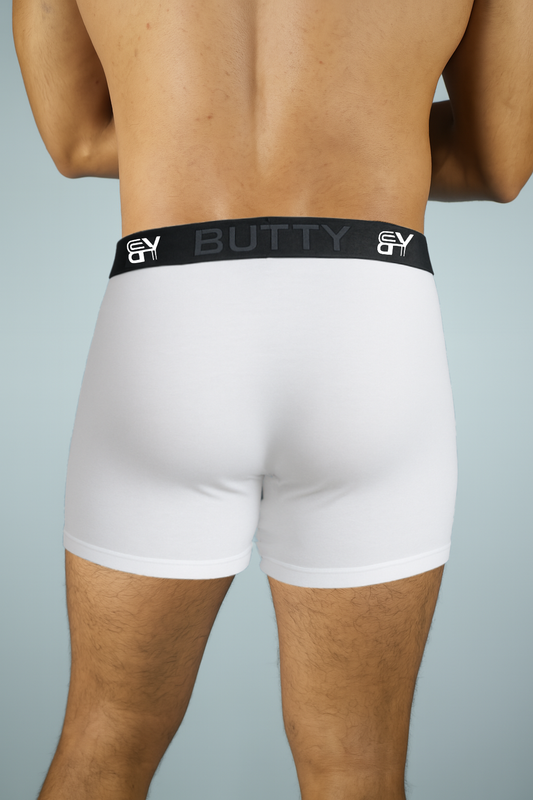 BUTT-Y Men’s Premium Cotton Comfort Trunk – White
