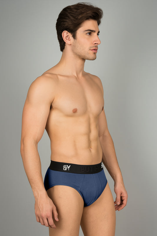BUTT-Y® Men’s Premium Cotton Comfort Brief – Navy Blue