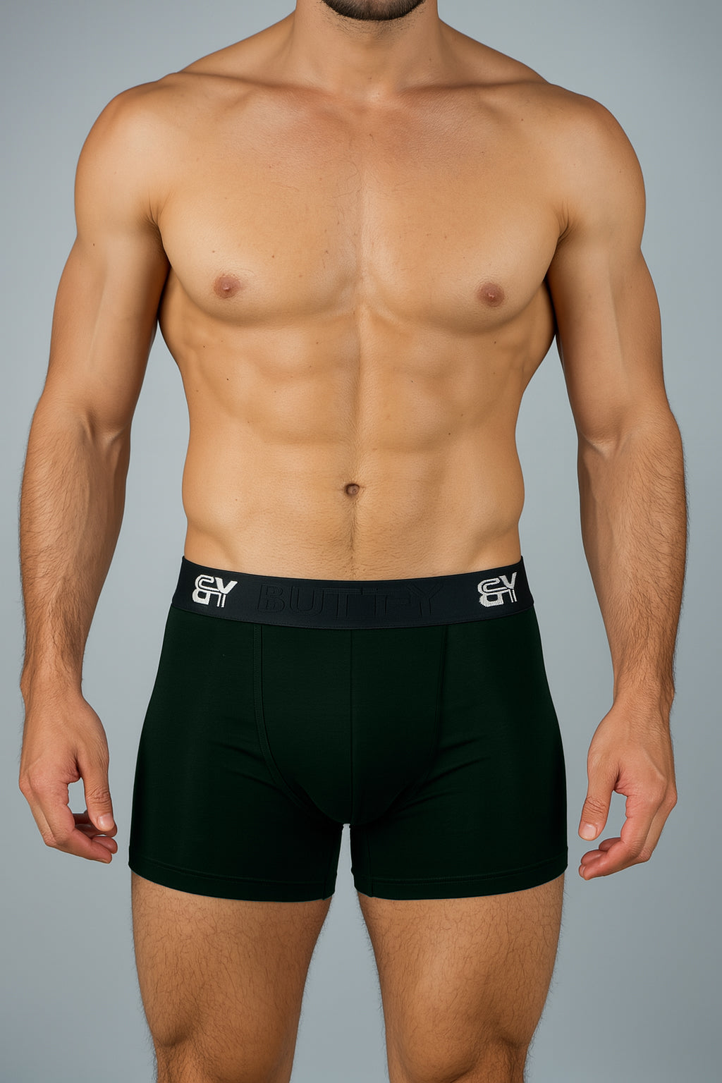 BUTT-Y Men’s Premium Cotton Comfort Trunk – Dark Green