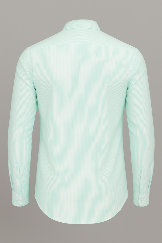 Light green shirt on a gray background