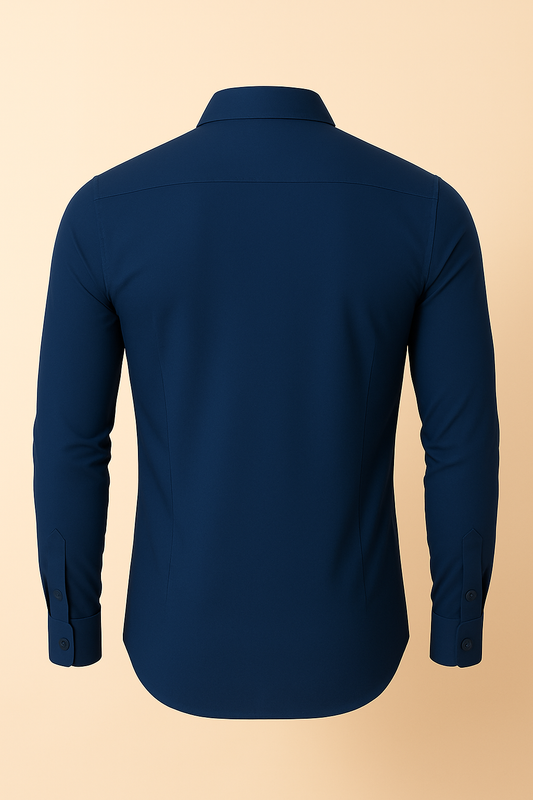 Navy blue shirt on a beige background