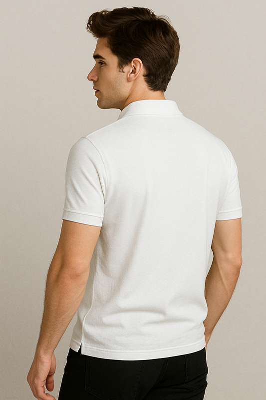 BUTT-Y Men’s White Polo T-Shirt – Regular Fit | Premium Cotton Blend Comfort