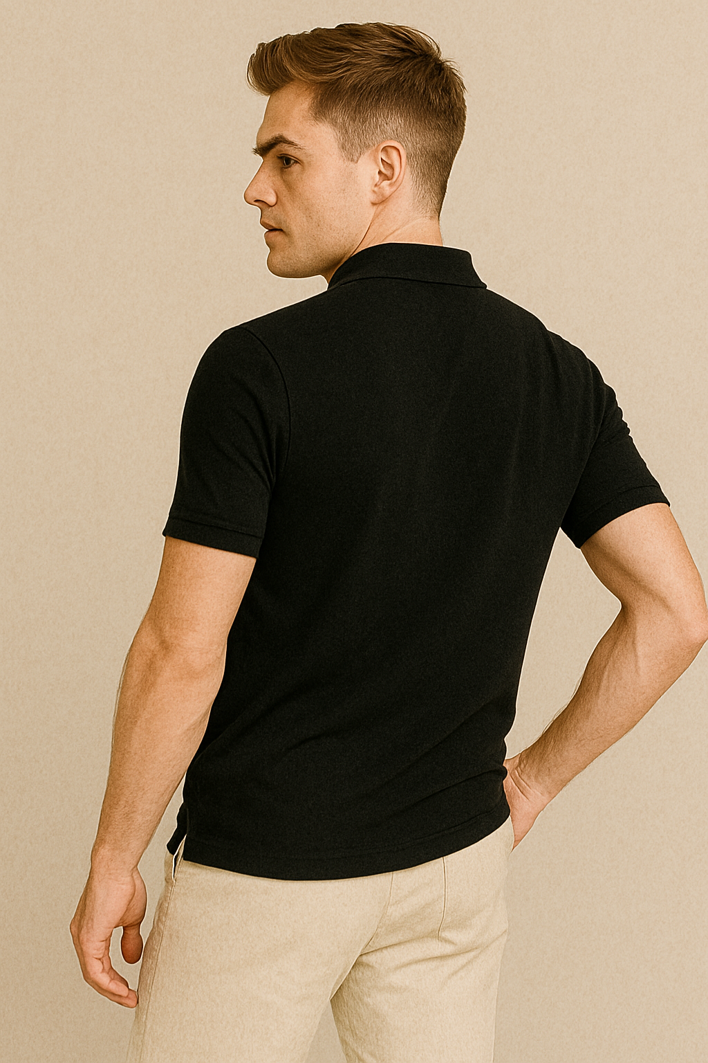 BUTT-Y Men’s Black Polo T-Shirt – Classic Regular Fit | Premium Cotton Comfort