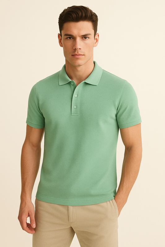 BUTT-Y Men’s Mint Green Polo T-Shirt – Regular Fit | Breathable Comfort Wear