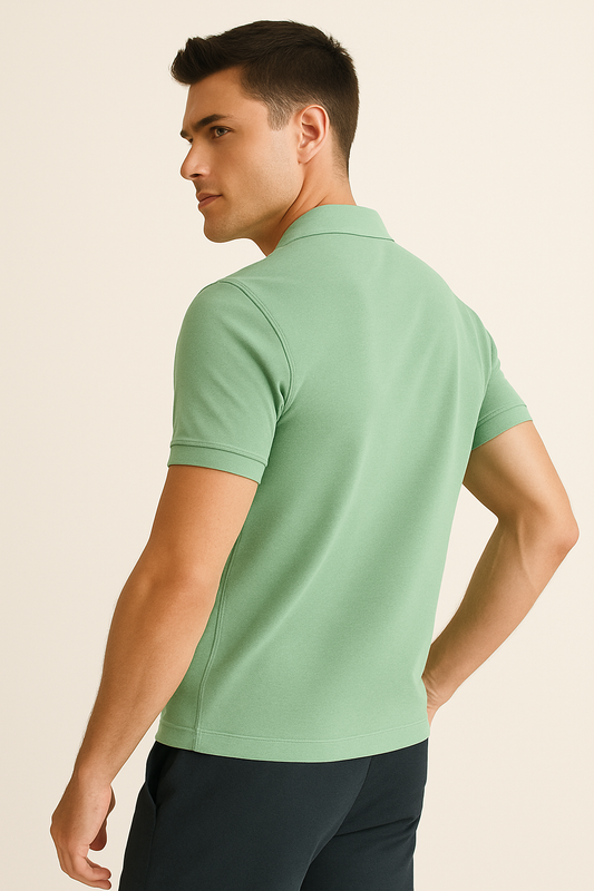 Effortless Style. Everyday Comfort. – BUTT-Y® Men’s Pista Green Polo T-Shirt with Signature Logo