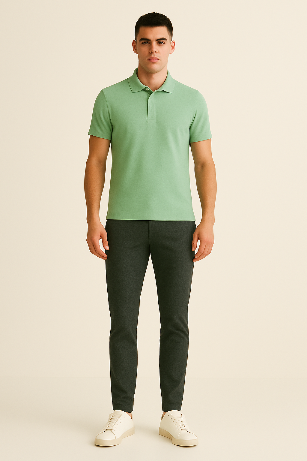 BUTT-Y Men’s Mint Green Polo T-Shirt – Regular Fit | Breathable Comfort Wear