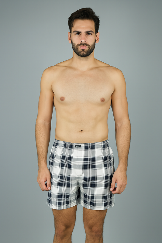Men’s Cotton Boxers – Stylish Checks & Ultra Soft Fabric
