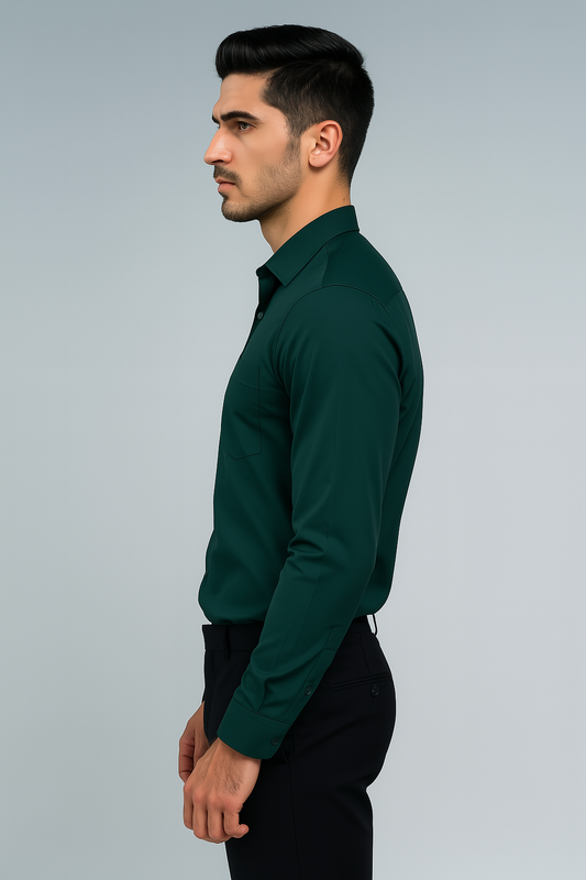 Dark Green Slim Fit Shirt for Men