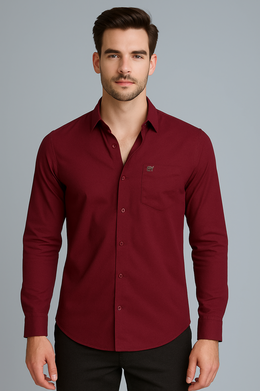Solid Maroon Smart Shirt – For Every Occasion