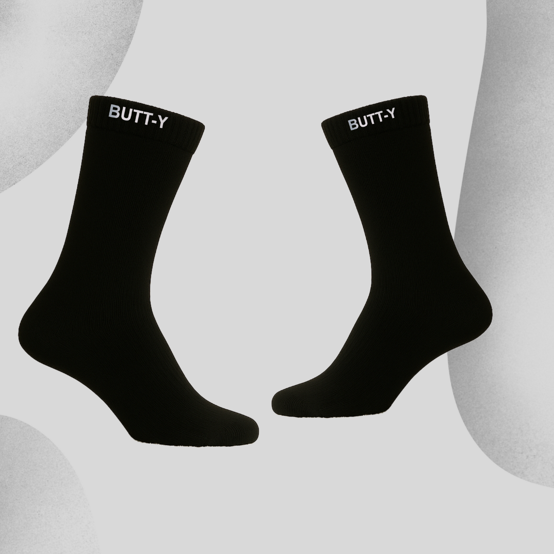 BUTT-Y Premium Full-Length Socks – Pack of 3 (Black, Grey, White) | Cotton Blend | Free Size