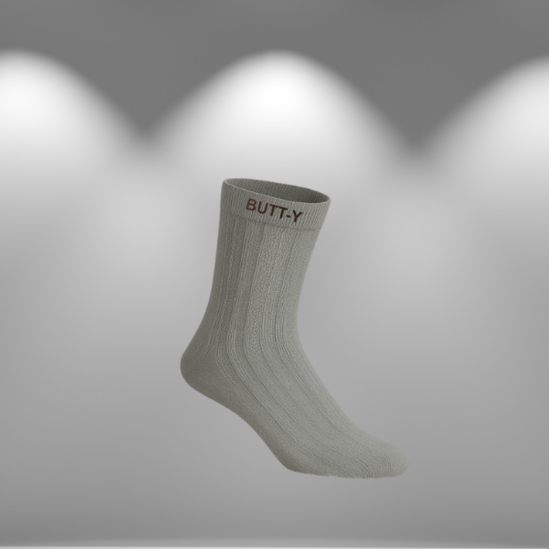 BUTT-Y Premium Full-Length Socks – Pack of 3 (Black, Grey, White) | Cotton Blend | Free Size