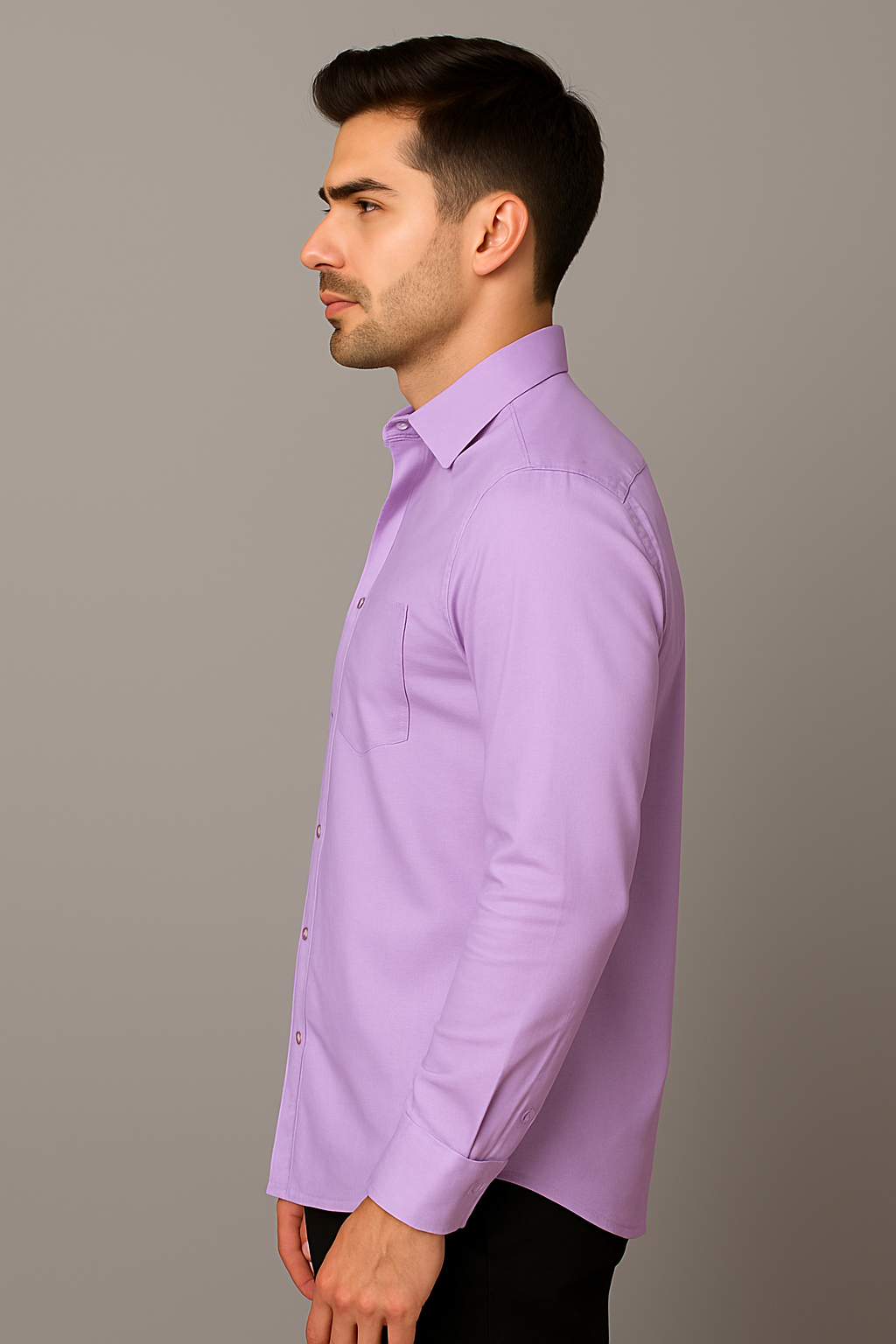 Men’s Lavender Solid Shirt – Slim Fit Premium Cotton by BUTT-Y