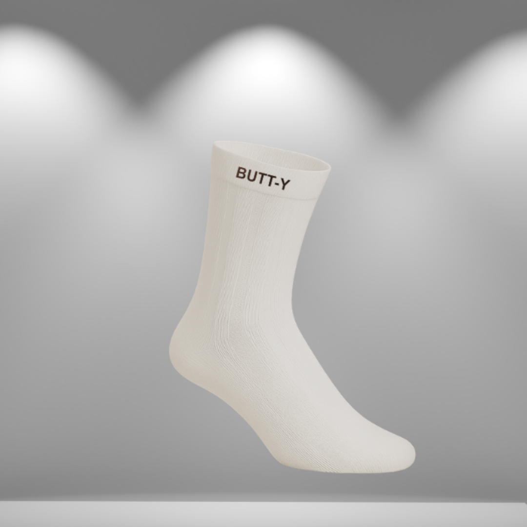 BUTT-Y Premium Full-Length Socks – Pack of 3 (Black, Grey, White) | Cotton Blend | Free Size