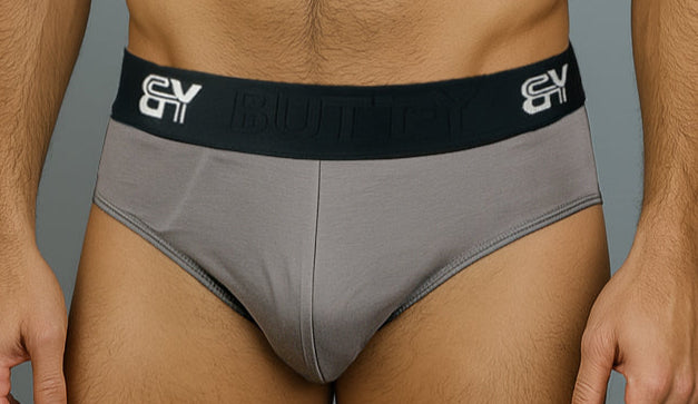 BUTT-Y® Men’s Premium Cotton Comfort Brief – Grey