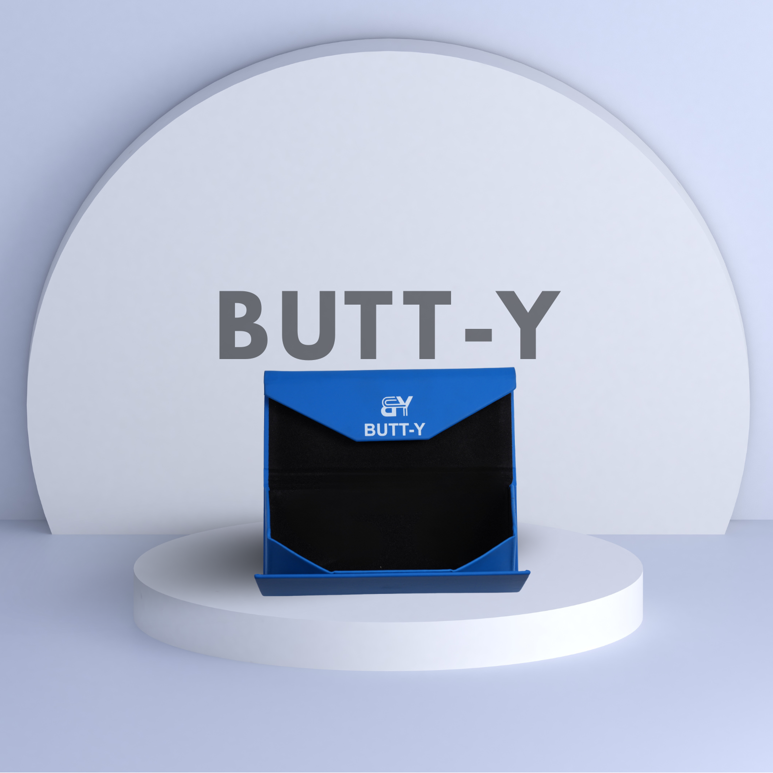 Product packaging with 'BUTT-Y' branding on a white background