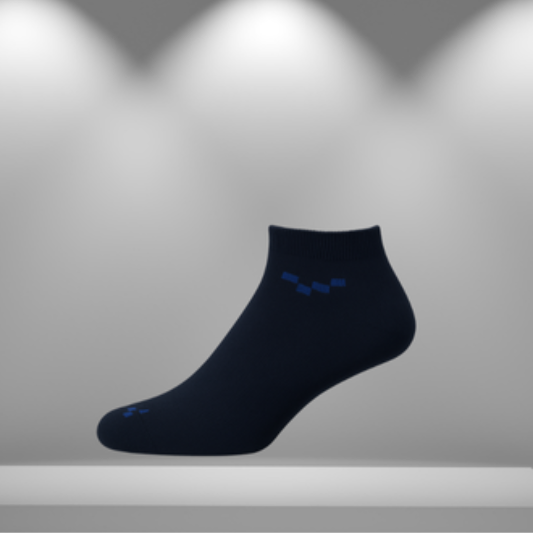 BUTT-Y Combo Pack of 2 – Navy Ankle + Grey No-Show Socks | Cotton Blend | Free Size (UK 6–11)