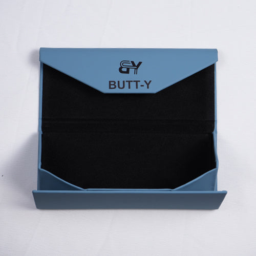 Black product in a blue packaging box with 'BUTT-Y' branding on a white background