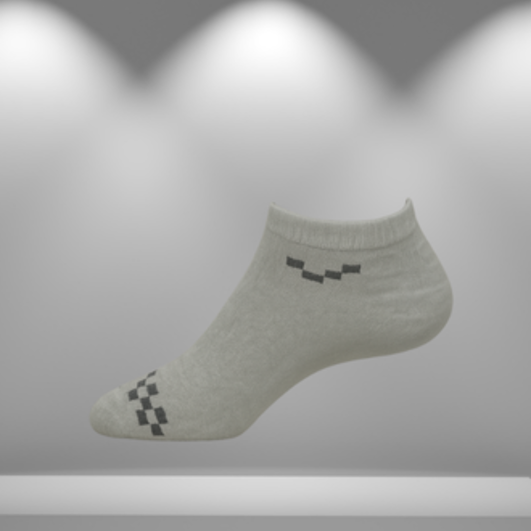 BUTT-Y Combo Pack of 2 – Navy Ankle + Grey No-Show Socks | Cotton Blend | Free Size (UK 6–11)