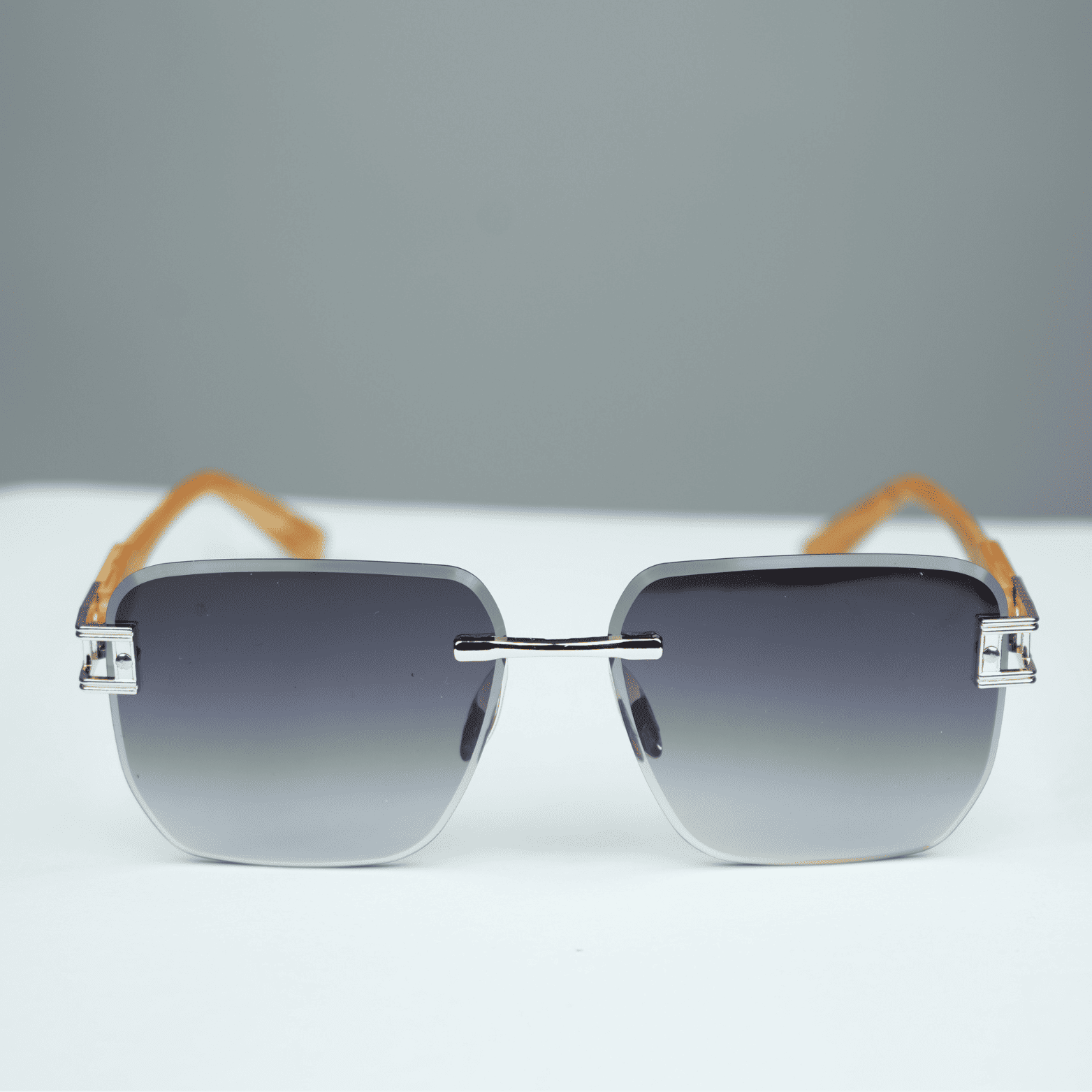Rimless Gradient Square Sunglasses – Sleek & Stylish