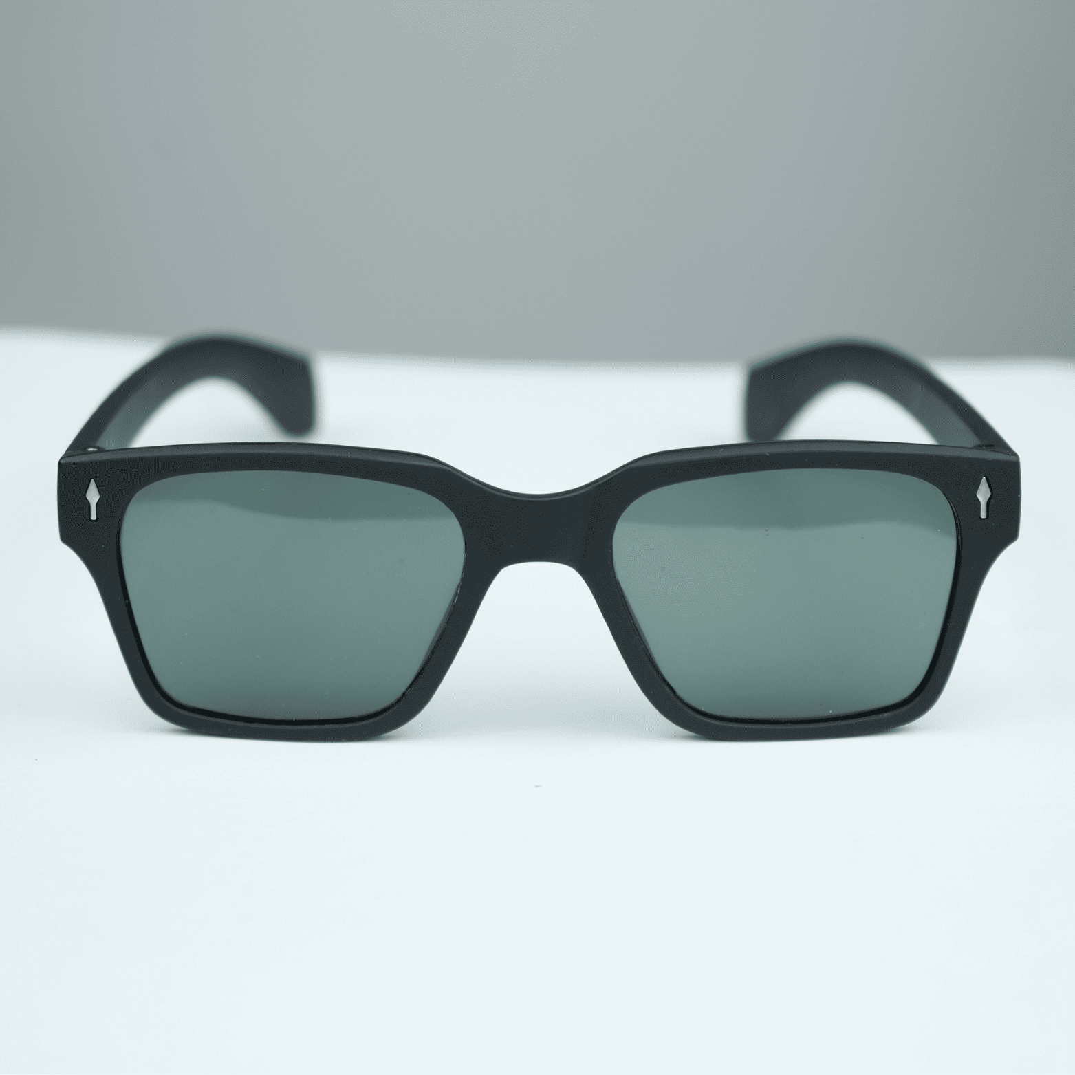 Bold Matte Black Square Sunglasses