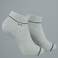 BUTT-Y Classic Ankle Socks – Light Grey with Black Trim – Pack of 2