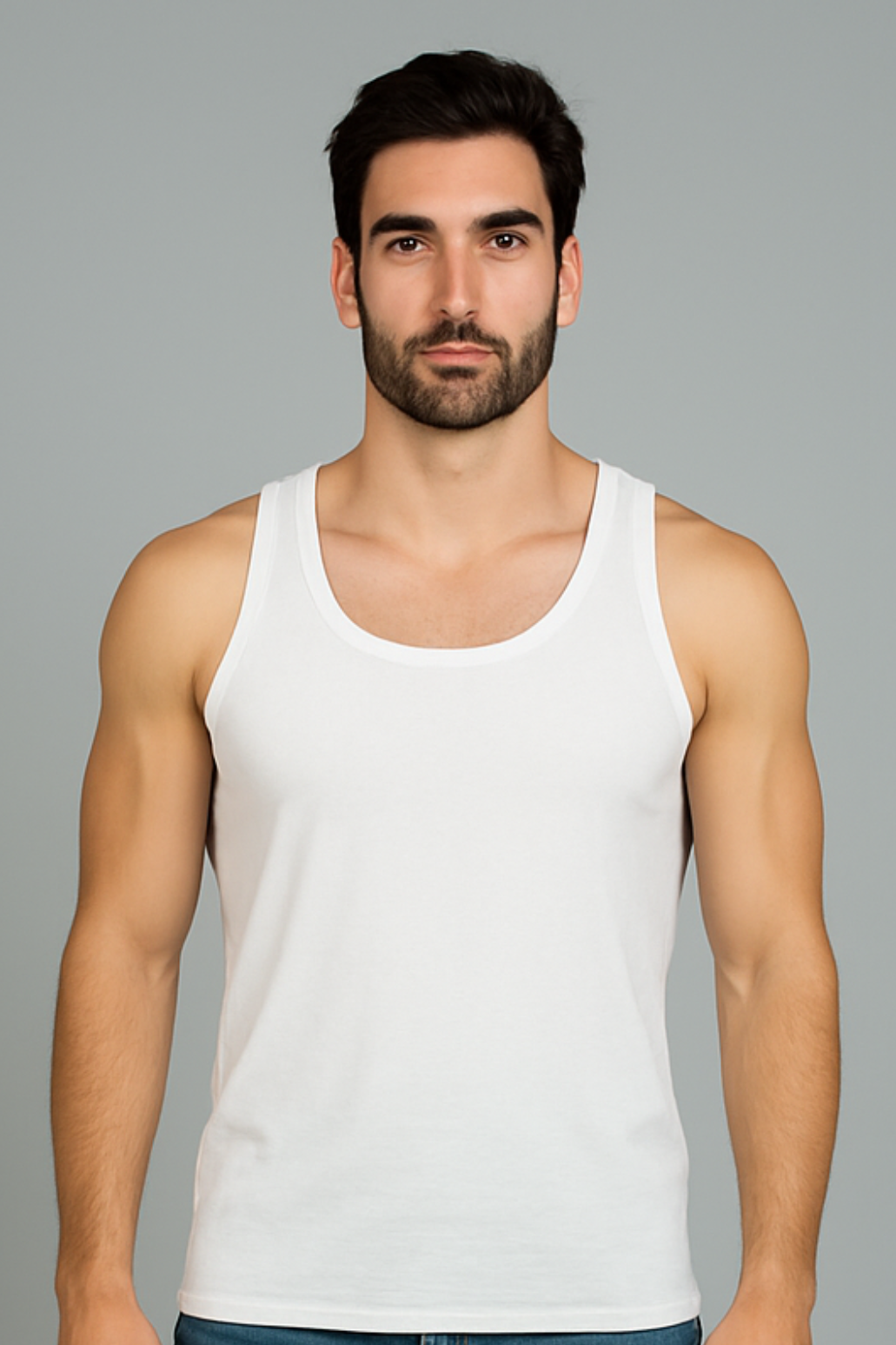 BUTT-Y® Men's White Cotton Vest – Ultra Soft & Sleek Fit