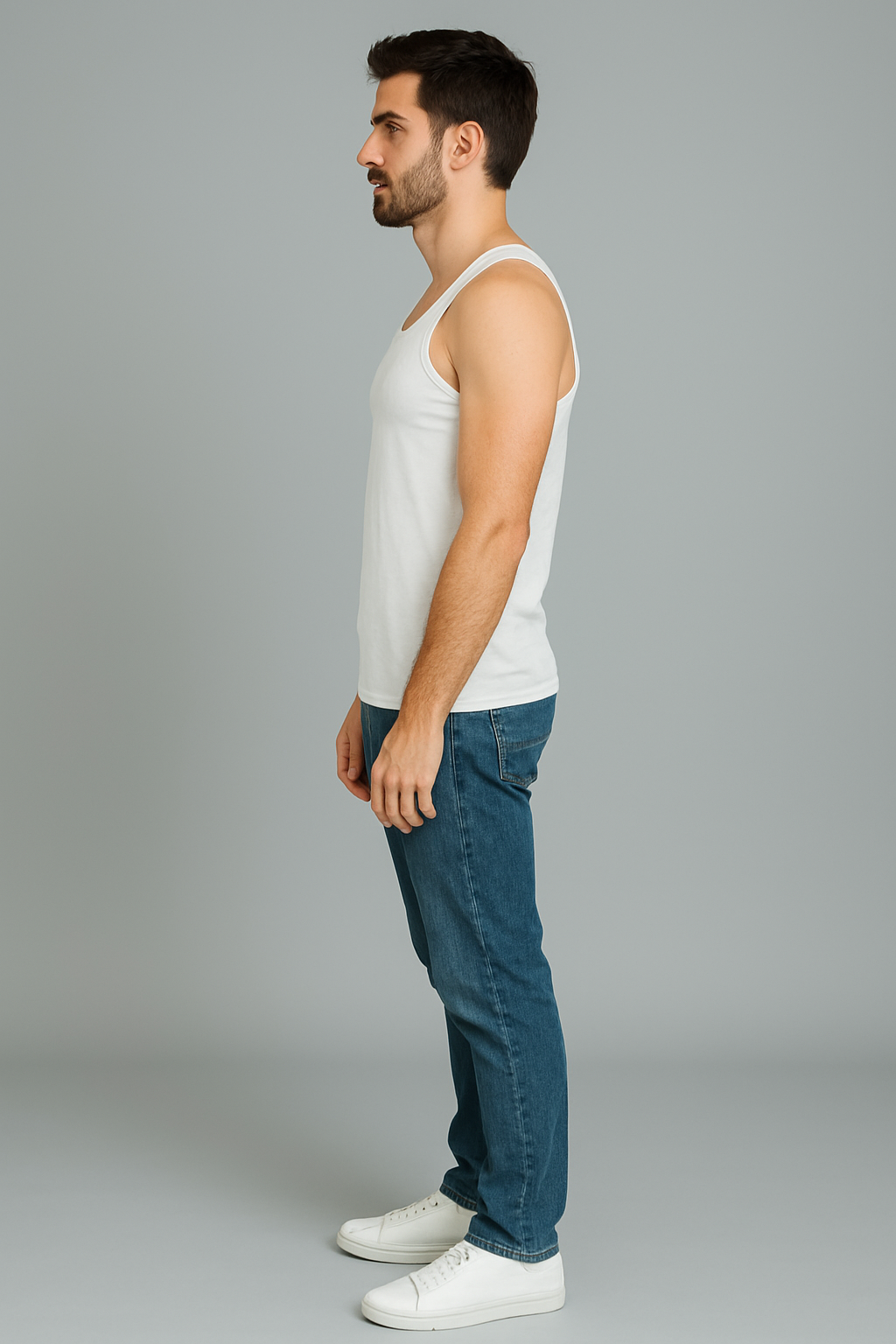 BUTT-Y® Men's White Cotton Vest – Ultra Soft & Sleek Fit