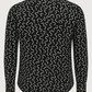 Black shirt with white wavy pattern on a white background