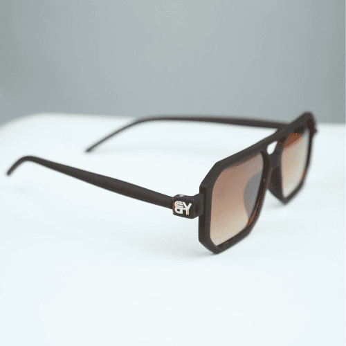 Trendy Square Sunglasses - Brown & Black Gradient Lens