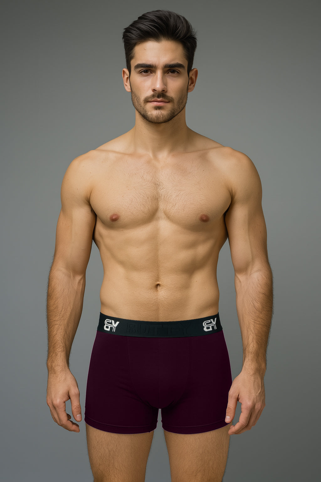  BUTT-Y Men’s Premium Cotton Comfort Trunk – Maroon