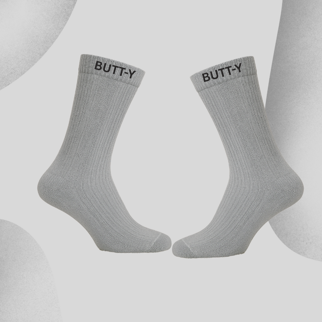 BUTT-Y Premium Full-Length Socks – Pack of 3 (Black, Grey, White) | Cotton Blend | Free Size