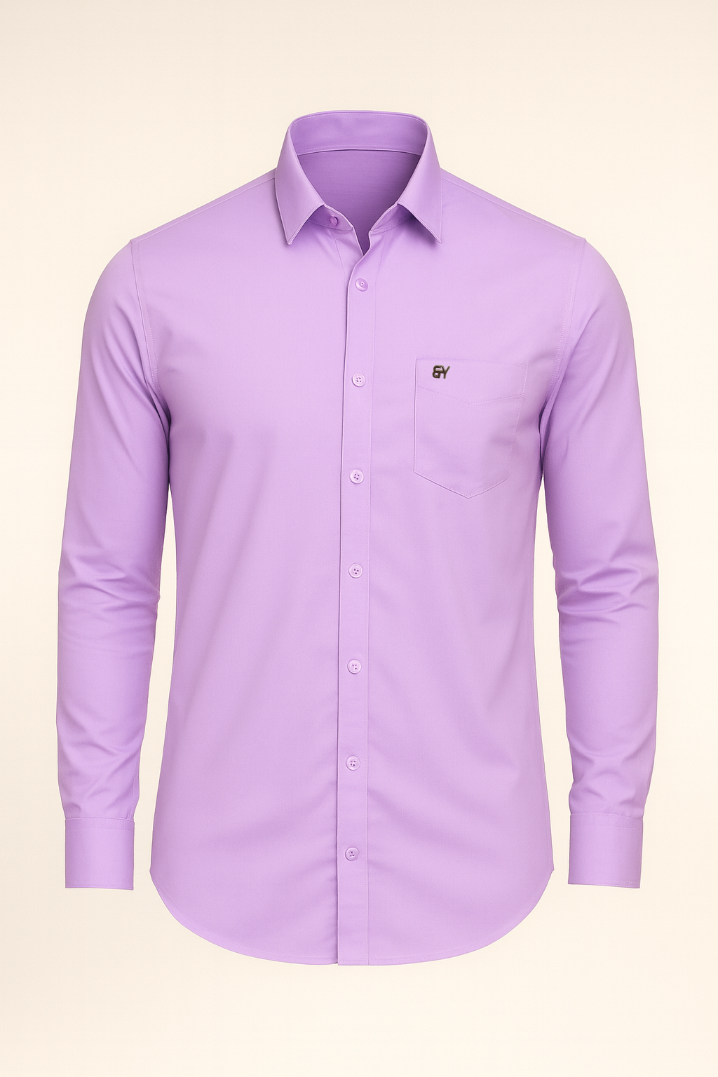 Men’s Lavender Solid Shirt – Slim Fit Premium Cotton by BUTT-Y