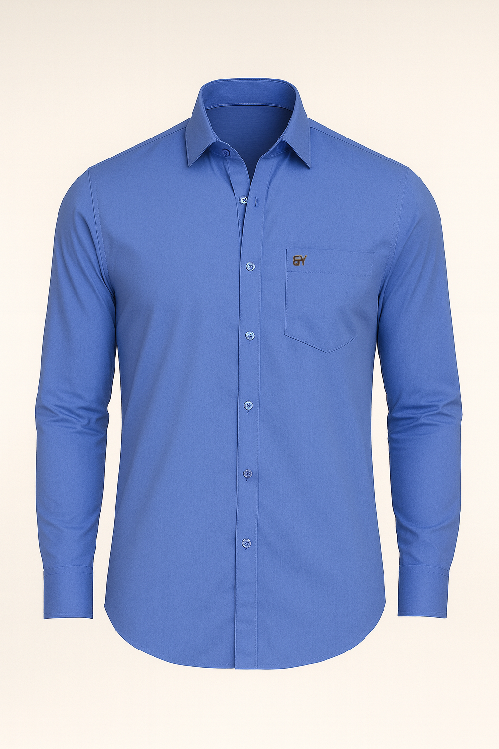Blue shirt on a beige background