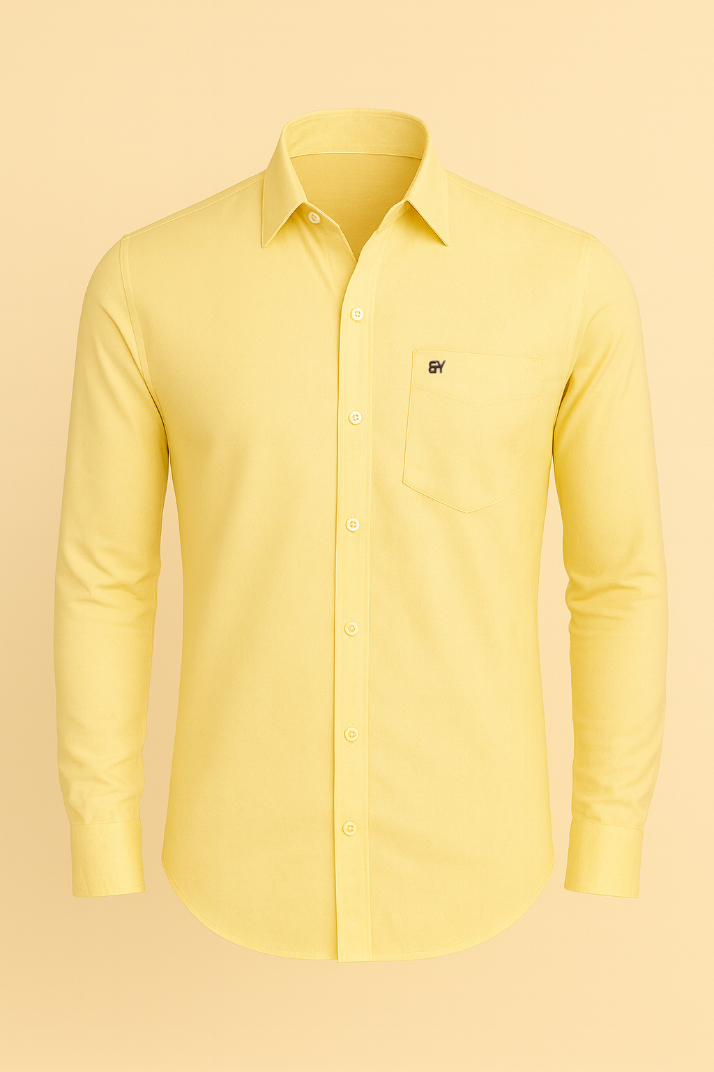 Yellow shirt on a matching yellow background