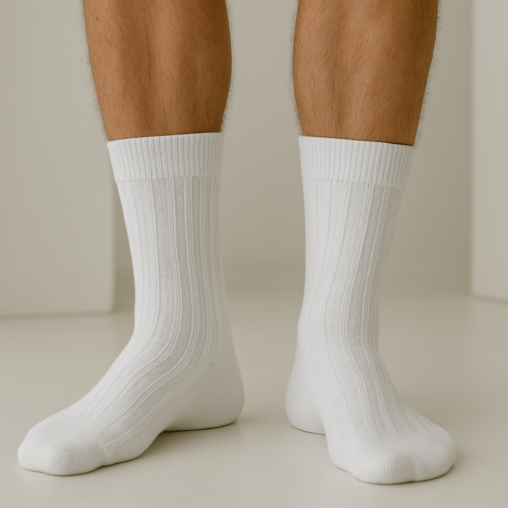 BUTT-Y Premium Full-Length Socks – Pack of 3 (Black, Grey, White) | Cotton Blend | Free Size