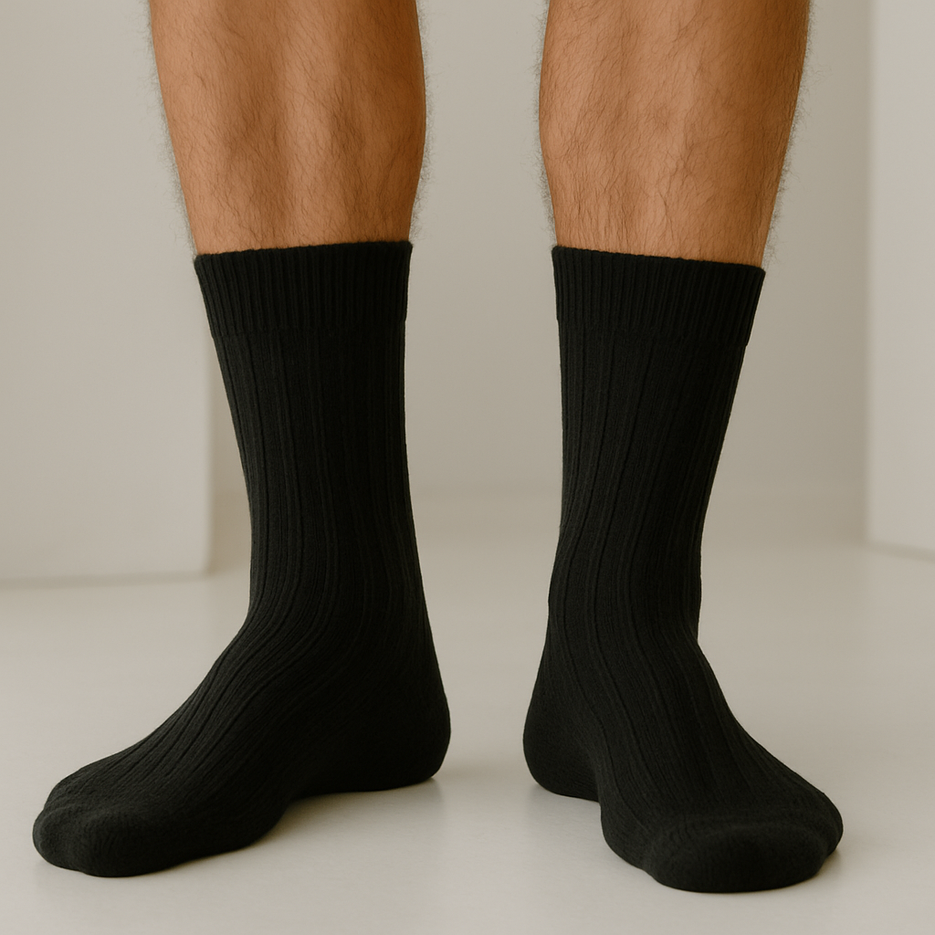 BUTT-Y Premium Full-Length Socks – Pack of 3 (Black, Grey, White) | Cotton Blend | Free Size