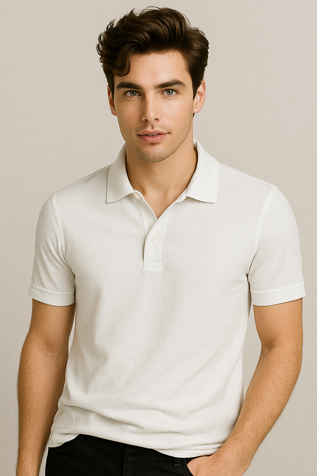 BUTT-Y Men’s White Polo T-Shirt – Regular Fit | Premium Cotton Blend Comfort