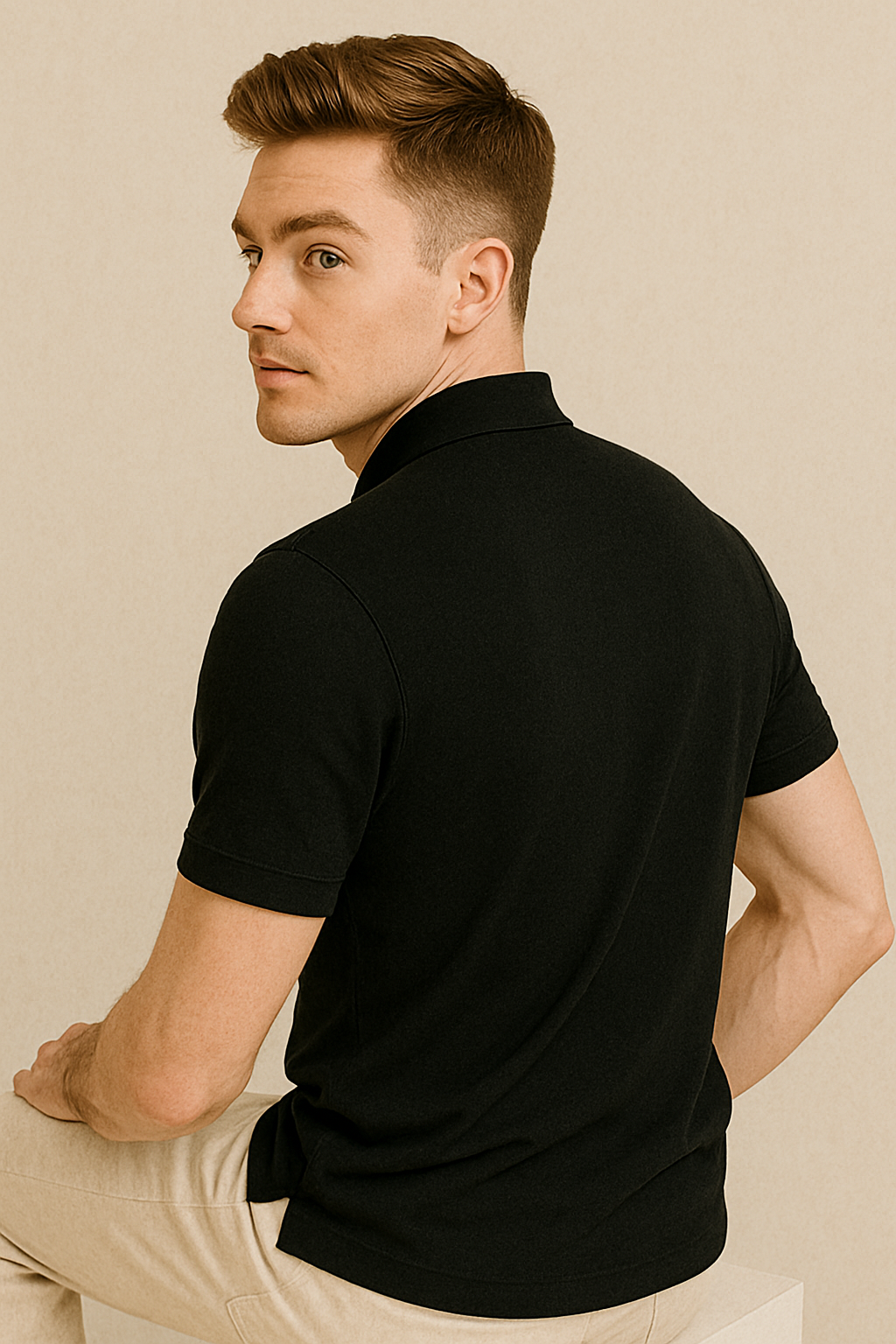 BUTT-Y Men’s Black Polo T-Shirt – Classic Regular Fit | Premium Cotton Comfort