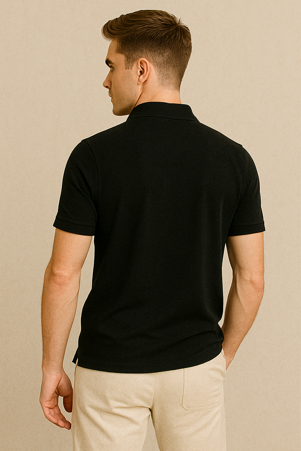 BUTT-Y Men’s Black Polo T-Shirt – Classic Regular Fit | Premium Cotton Comfort